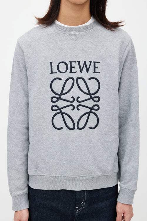 Loewe Grey 
Black Logo Sweatshirt