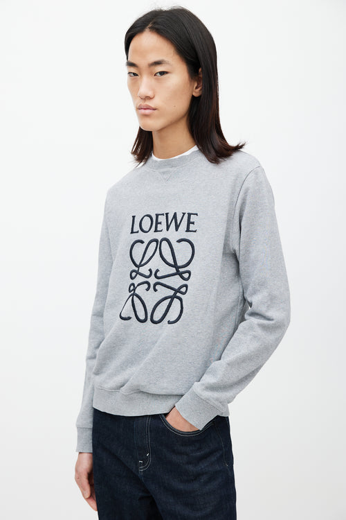 Loewe Grey 
Black Logo Sweatshirt