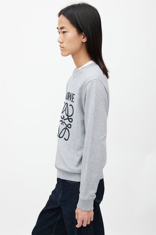 Loewe Grey 
Black Logo Sweatshirt