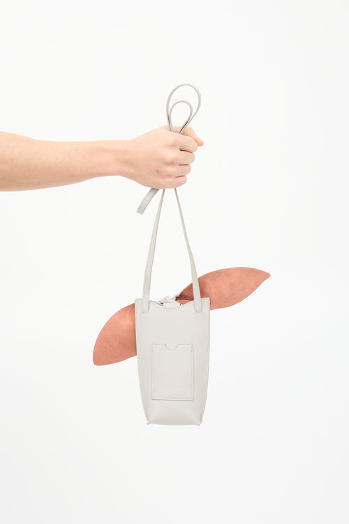 Loewe Grey Leather Bunny Crossbody Bag