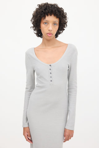 Loewe Heather Grey Henley Midi Dress