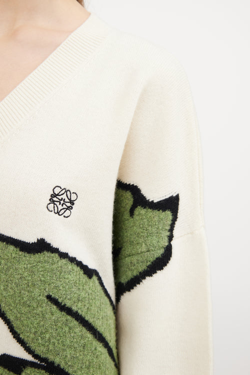 Cream Herbarium Asymmetrical Sweater