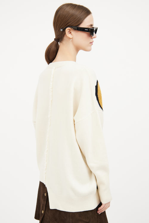 Cream Herbarium Asymmetrical Sweater