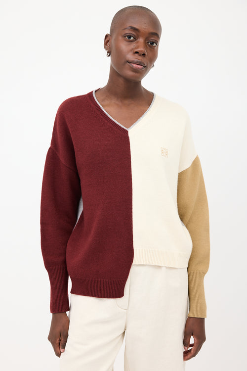 Loewe Multicolour Wool Colourblock Anagram Sweater