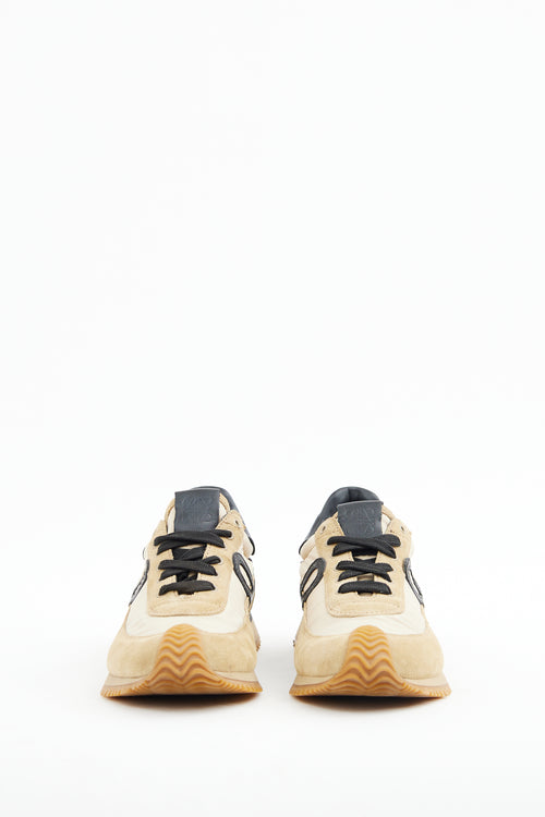 Loewe Gold 
Black Nylon Suede Flow Sneaker