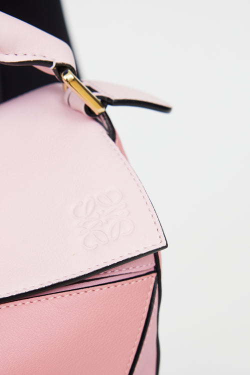 Pink Leather Medium Puzzle Bag