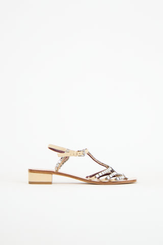 Loewe Suede Embellished Strappy Sandal