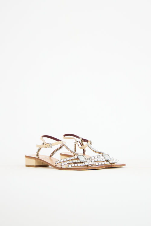 Loewe Suede Embellished Strappy Sandal