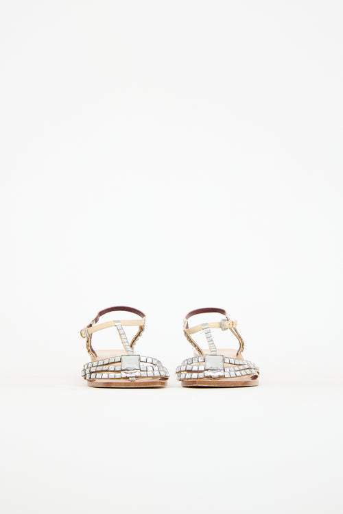 Loewe Suede Embellished Strappy Sandal