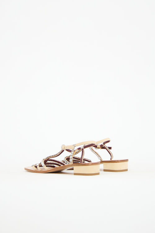 Loewe Suede Embellished Strappy Sandal