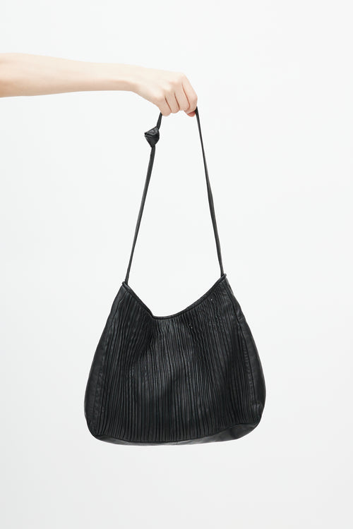 Loewe Vintage Black Pleated Shoulder Bag