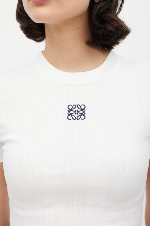 Loewe White 
Black Embroidered Logo Top