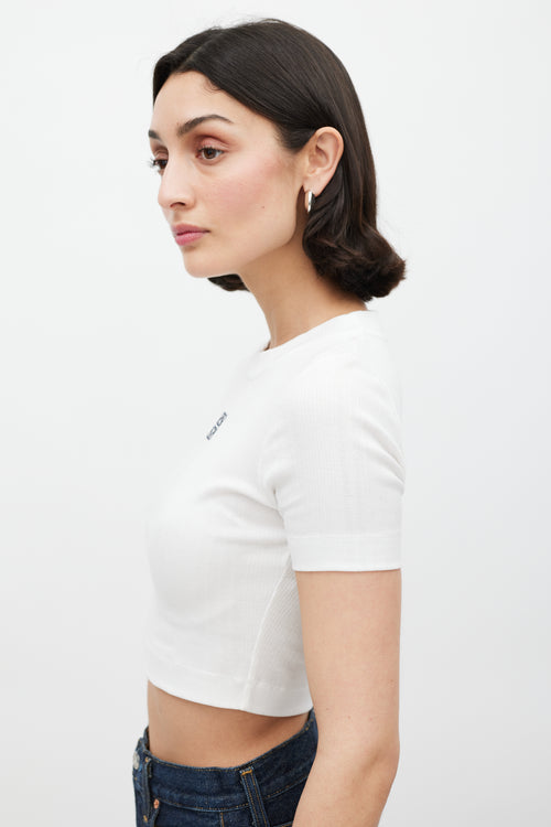 Loewe White 
Black Embroidered Logo Top