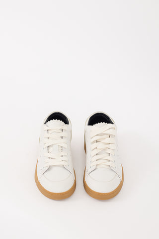 Loewe White 
Brown Leather Low Top Sneaker