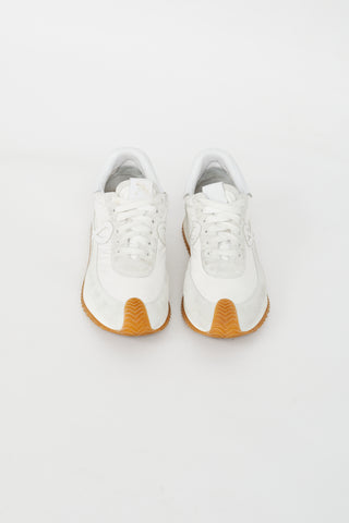 Loewe White Nylon 
Suede Flow Sneaker