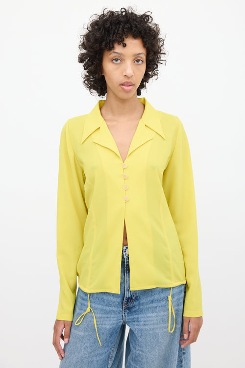 Loewe Yellow Semi Sheer Back Pocket Shirt