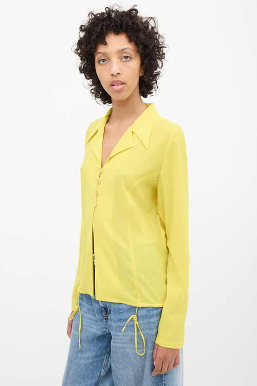 Loewe Yellow Semi Sheer Back Pocket Shirt