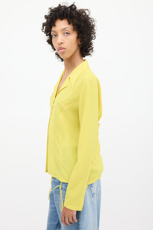 Loewe Yellow Semi Sheer Back Pocket Shirt