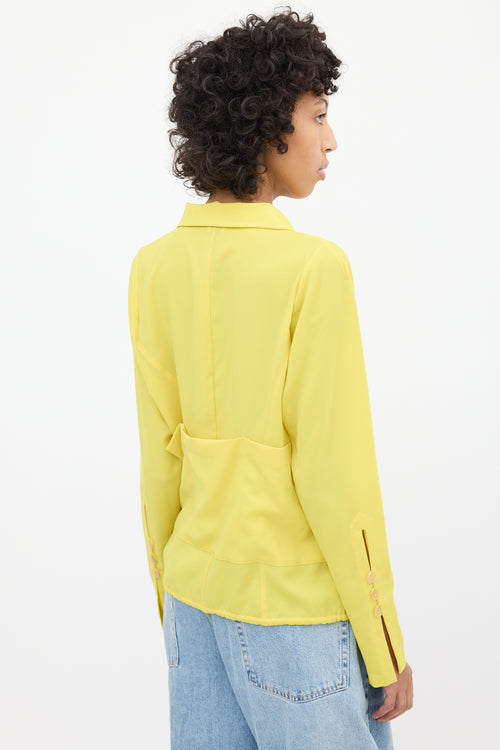 Loewe Yellow Semi Sheer Back Pocket Shirt