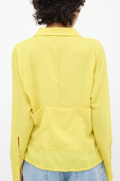 Loewe Yellow Semi Sheer Back Pocket Shirt