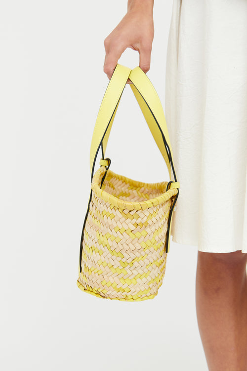 Loewe Yellow Raffia Straw Tote Bag