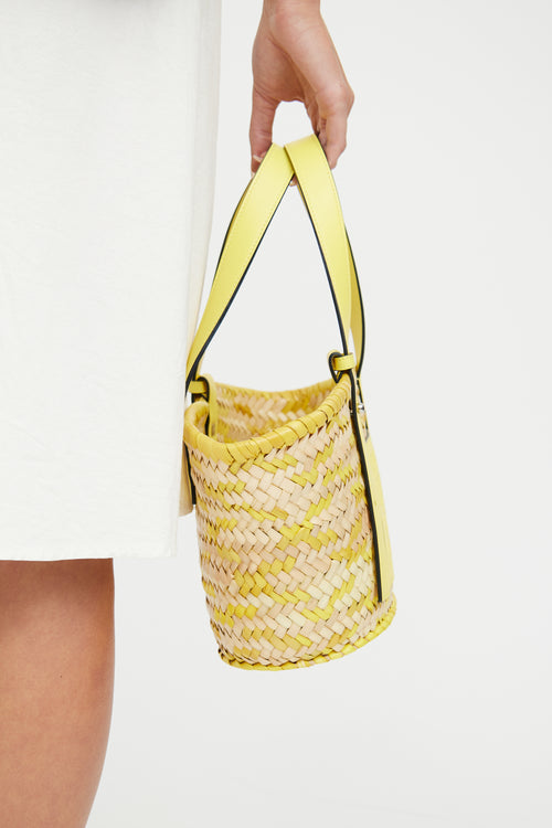 Loewe Yellow Raffia Straw Tote Bag