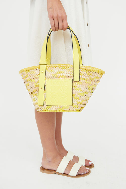 Loewe Yellow Raffia Straw Tote Bag