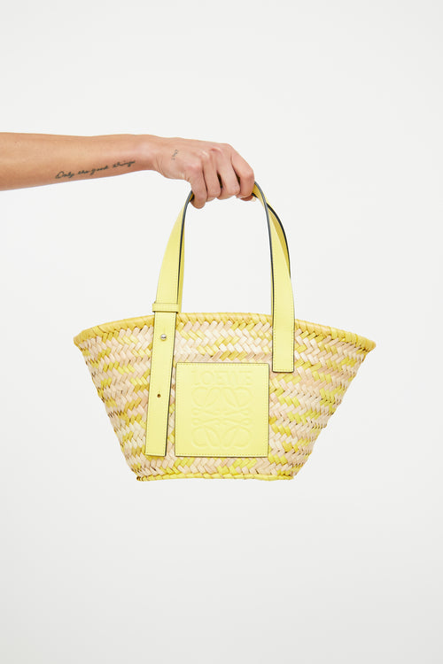 Loewe Yellow Raffia Straw Tote Bag