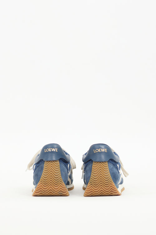 Loewe Navy Suede 
Terry Cloth Flow Sneaker