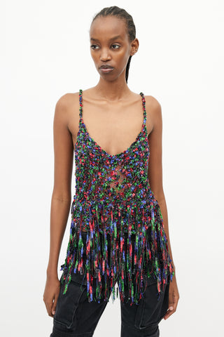 Loewe x Paula
s Ibiza Multi Color Metallic Fringe Top