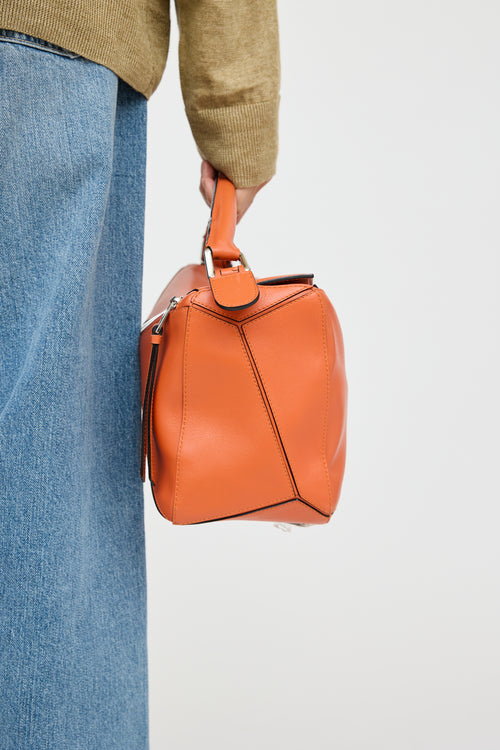 Loewe Orange Medium Puzzle Bag