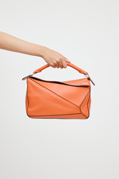 Loewe Orange Medium Puzzle Bag