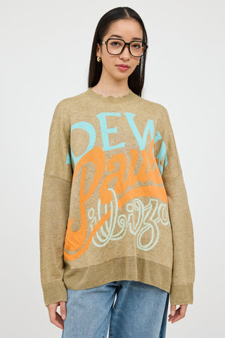 Loewe x Paula
s Ibiza Beige 
Multicolour Logo Sweater