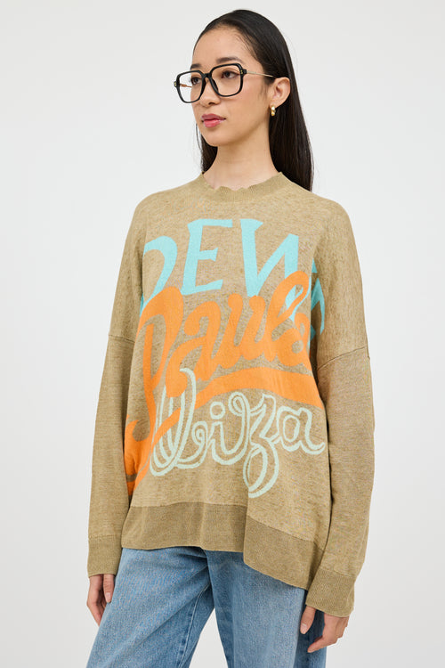 Loewe x Paula
s Ibiza Beige 
Multicolour Logo Sweater