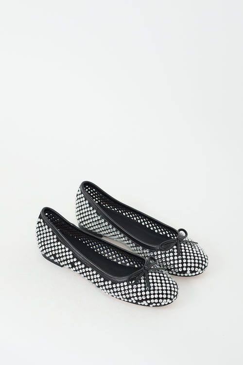 Lola Cruz Black 
Silver Rhinestone Sacha Flat