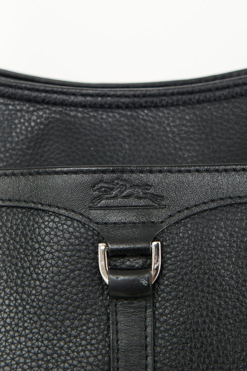 Longchamp Black Leather Crossbody Bag