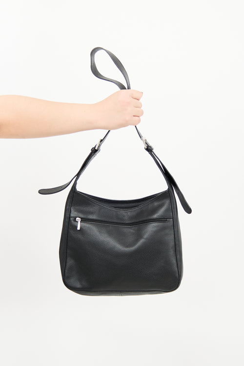 Longchamp Black Leather Crossbody Bag