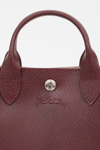 Longchamp Burgundy Leather Épure XS Bag