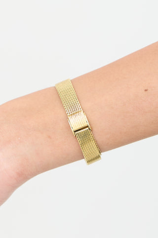 Longline Gold Plated Chain Mesh Square Watch