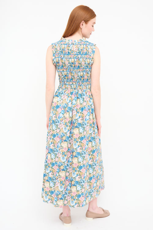 Loretta Caponi Multi Floral Gioia Sleeveless Dress