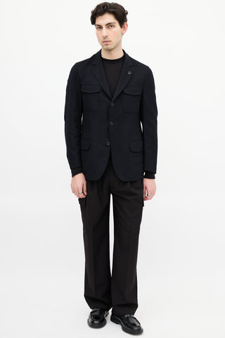 Loro Piana Black Cashmere Reversible Blazer