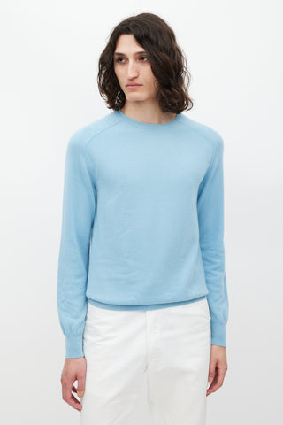 Loro Piana Blue Cashmere Knit Sweater