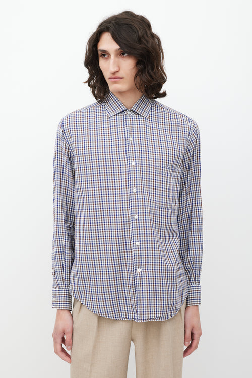 Loro Piana Blue 
Multicolour Check Shirt