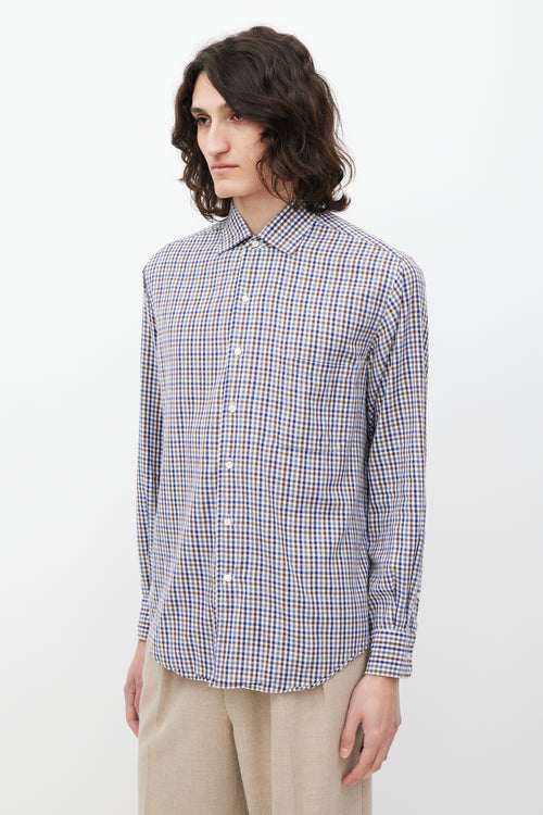 Loro Piana Blue 
Multicolour Check Shirt