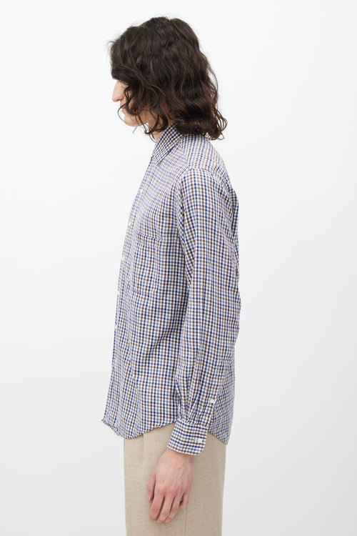 Loro Piana Blue 
Multicolour Check Shirt