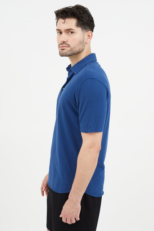 Loro Piana Blue Short Sleeve Polo