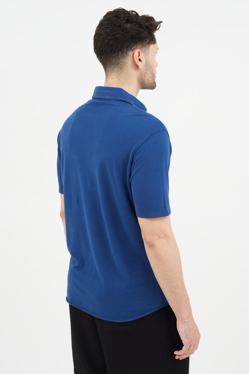 Loro Piana Blue Short Sleeve Polo