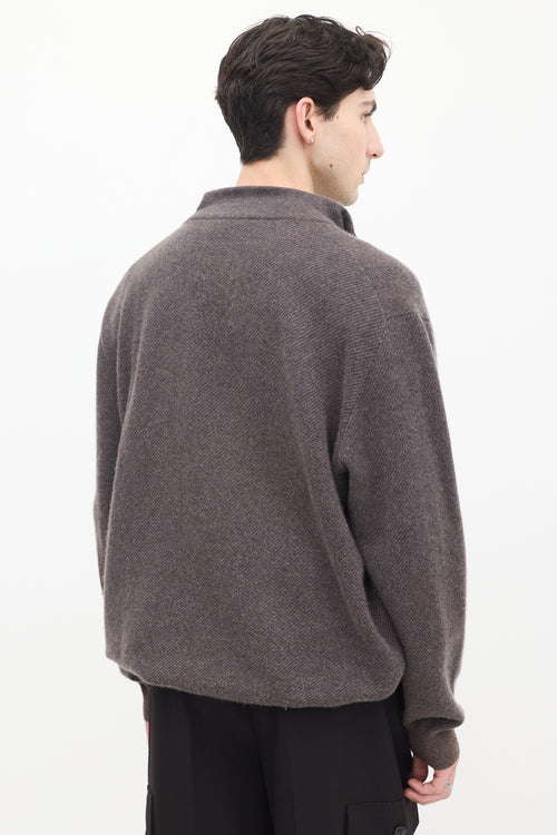 Loro Piana Brown Cashmere Roadster Pull Sweater