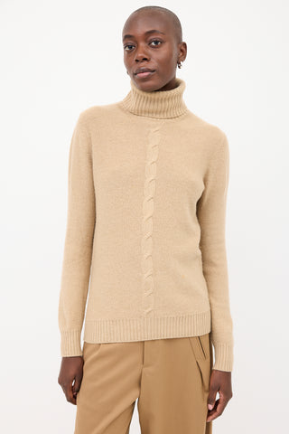 Loro Piana Brown Cashmere Turtleneck Sweater