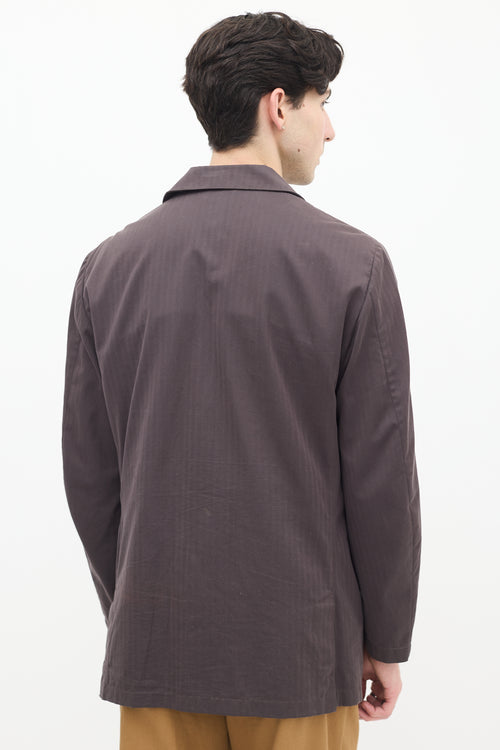 Loro Piana Brown Convertible Collar Blazer